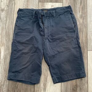 J. Crew Navy Flat-Front Cotton Chino Shorts